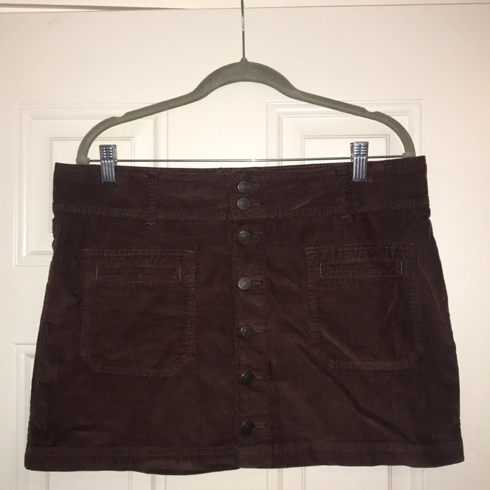 Free people button up corduroy skirt
